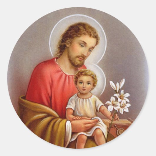 "聖ヨセフ祭りの日" "春の小さな聖人" ラウンドシール (正面)