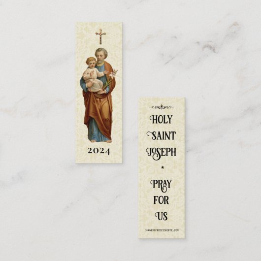 聖ヨセフ祭壇の饗宴の日聖カードの好意 スキニー名刺 (正面/裏面)