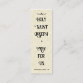 聖ヨセフ祭壇の饗宴の日聖カードの好意 スキニー名刺 (裏面)