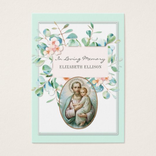 聖ヨセフ葬儀記念祈りの言葉カード (正面)