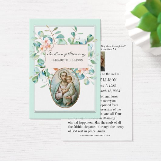 聖ヨセフ葬儀記念祈りの言葉カード (デスク)