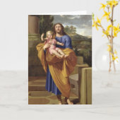 聖ヨセフ運の乳児イエス1665年 カード (黄色い花)