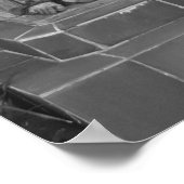 聖ヨセフ銅像白黒の写真 ポスター (角)