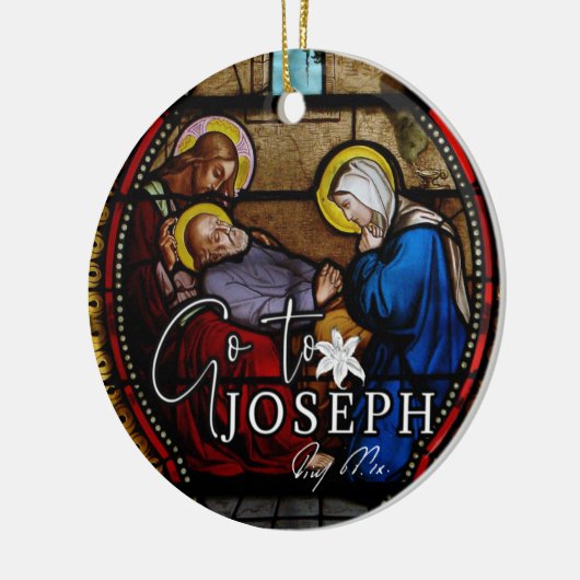 聖ヨセフ・イエスの年の宗教法王の署名 セラミックオーナメント (左)
