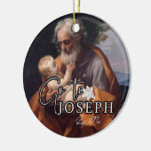 聖ヨセフ・イエスの年の宗教法王の署名 セラミックオーナメント (左)