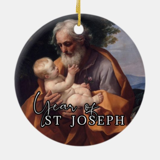 聖ヨセフ・イエスの年の宗教法王の署名 セラミックオーナメント (裏面)