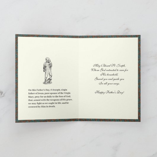 聖ヨセフ・イエス神父の日カトリック信者 カード (内部)