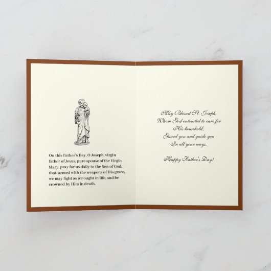 聖ヨセフ・イエス神父の日カトリック信者 カード (内部)