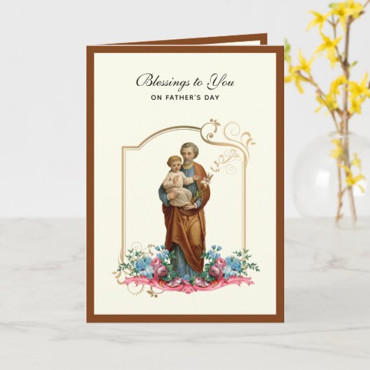 聖ヨセフ・イエス神父の日カトリック信者 カード (黄色い花)