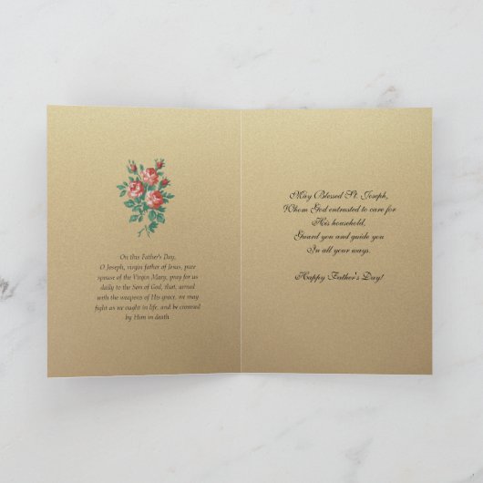 聖ヨセフ・イエス神父の日カトリック信者 カード (内部)