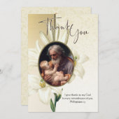 聖ヨセフ·イエス·カトリック弔辞ありがとう サンキューカード (正面/裏面)