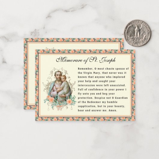 聖ヨセフ・カトリックの聖餐式祈りの言葉 ノートカード (正面/裏面インサイチュ)