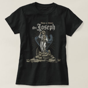 聖ヨセフ・カトリック聖ヨセフ悪魔の恐怖 Tシャツ