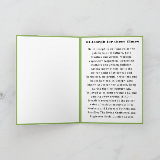 聖ヨセフ カード (内部)