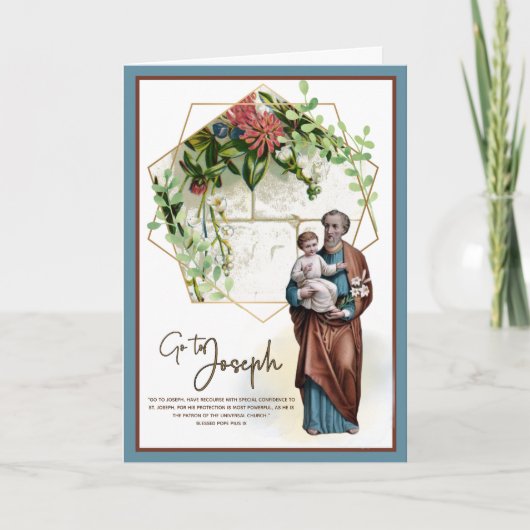 聖ヨセフ・チャイルド・イエス・カトリックの宗教年 カード (正面)
