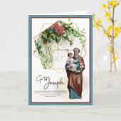 聖ヨセフ・チャイルド・イエス・カトリックの宗教年 カード (黄色い花)