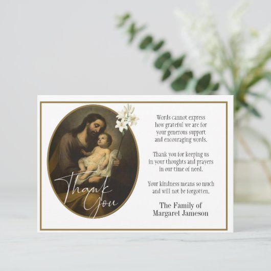 聖ヨセフ·宗教的お悔やみを述べる サンキューカード (スタンド正面)