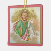 聖ヨセフ「巡礼者カード」(詳細、B 01) セラミックオーナメント (左)