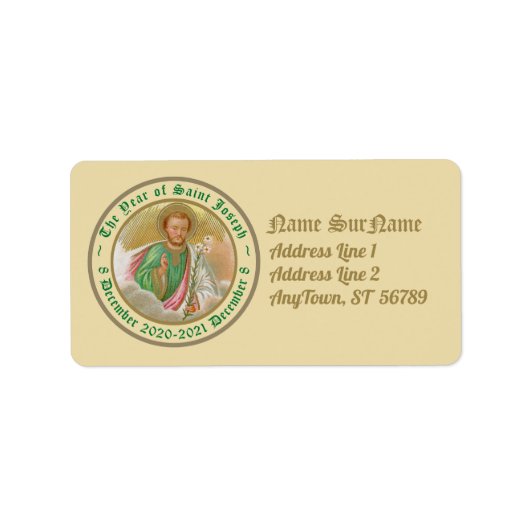 聖ヨセフ「巡礼者カード」(詳細、B 01) ラベル (正面)