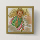 聖ヨセフ「巡礼者カード」(詳細、B 01) 缶バッジ (正面)