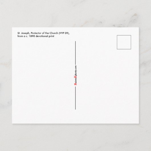 聖ヨセフ、教会の守護者(VVP 09) ポストカード (裏面)