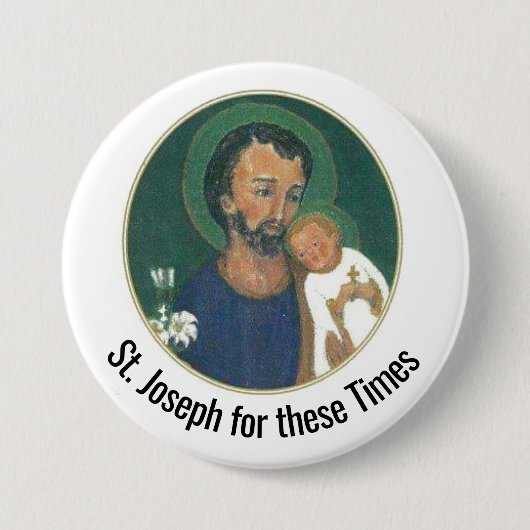 聖ヨセフ 缶バッジ (正面)