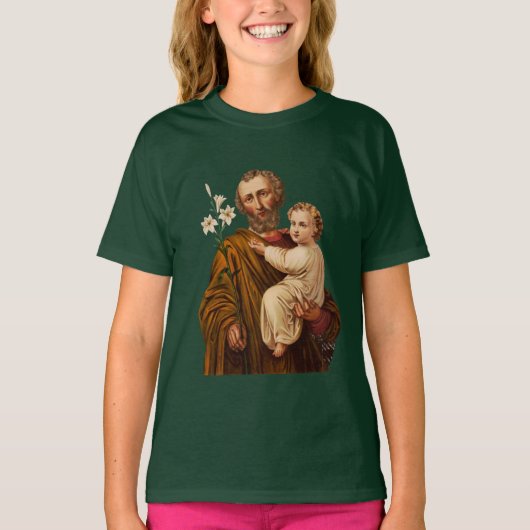 聖ヨセフ - 聖家族の守護者 Tシャツ (正面)