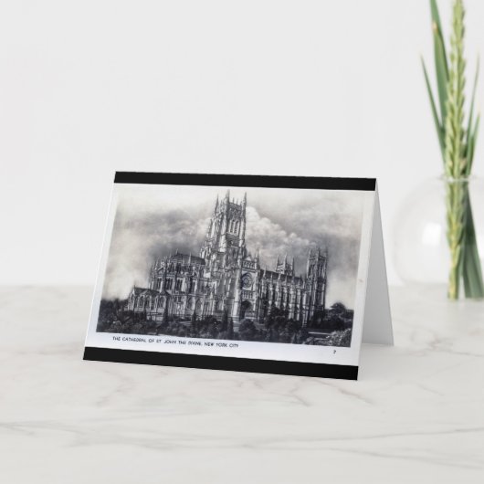 聖ヨハネのカテドラル神のNYCのヴィンテージ カード (正面)