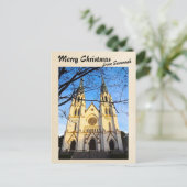 聖ヨハネのサバンナ大聖堂からのメリークリスマス シーズンポストカード (スタンド正面)