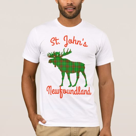聖ヨハネのニューファウンドランドのアメリカヘラジカのカスタマイズ可能なワイシャツ Tシャツ (正面)