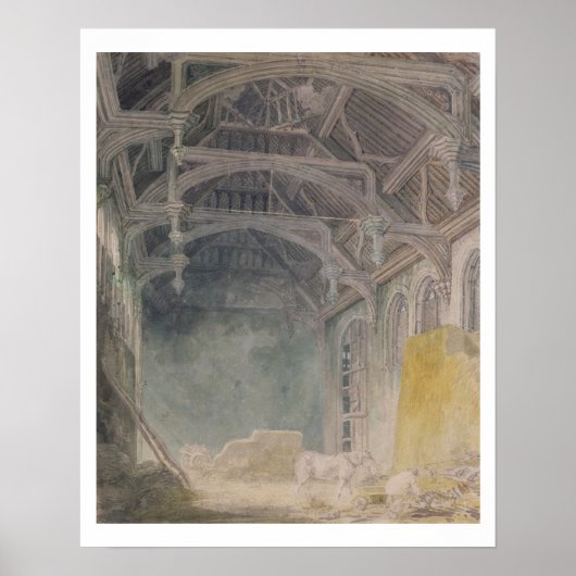 聖ヨハネの宮のインテリア,エルサム, c.1793 (w/c) ポスター (正面)