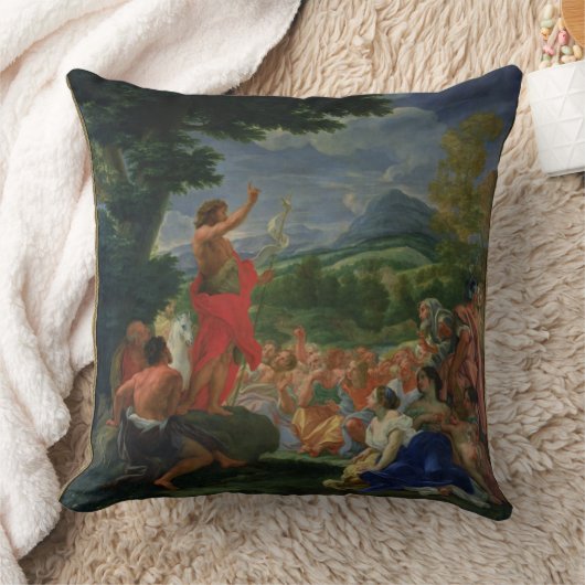 聖ヨハネ説教しているバプテスト169の前に絵を描かれて クッション (ブランケット)