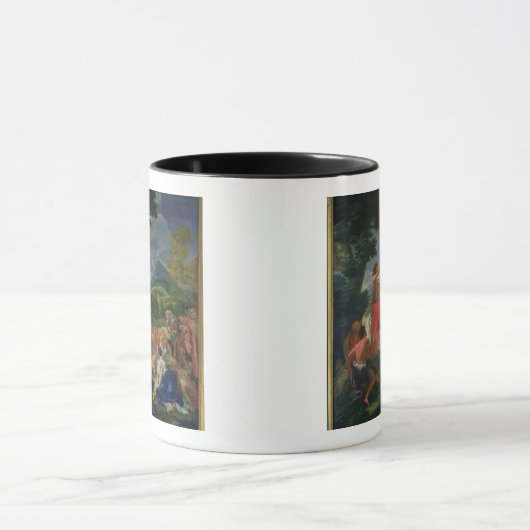 聖ヨハネ説教しているバプテスト169の前に絵を描かれて マグカップ (中央)