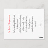 聖ヨハネ・クリュソストモスの祈祷カード ポストカード (裏面)