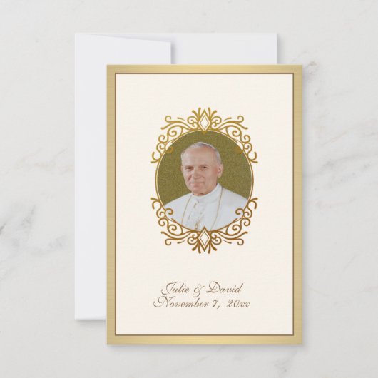聖ヨハネ・パウル2世 結婚記念品 聖札 ノートカード (正面)