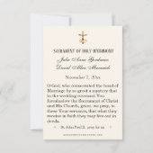 聖ヨハネ・パウロ二世結婚式の引き出物聖カード ノートカード (裏面)