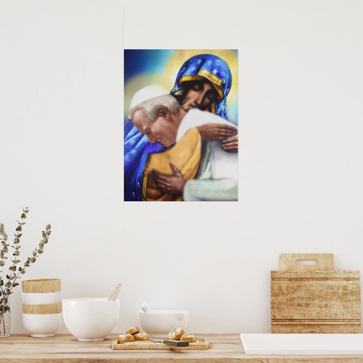 聖ヨハネ・パウロ2世と私たちの婦人。 ポスター (キッチン)