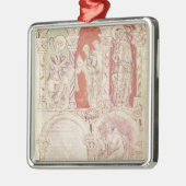 聖ヨハネCassianの執筆および修道士の提供 メタルオーナメント (左)