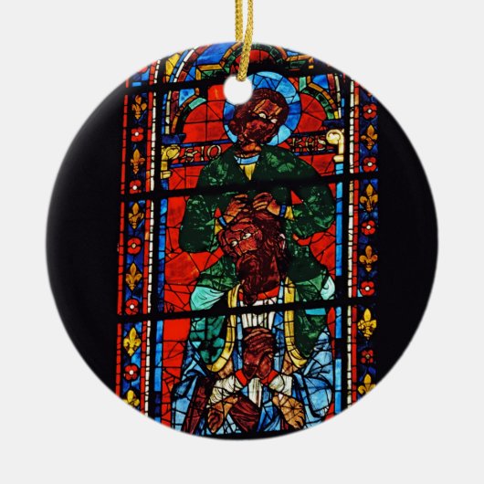 聖ヨハネEzの肩に乗っている福音伝道者 セラミックオーナメント (正面)