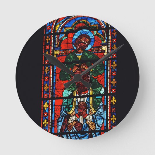 聖ヨハネEzの肩に乗っている福音伝道者 ラウンド壁時計 (正面)