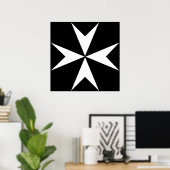 聖ヨハネMALTA十字章マルチーズ ポスター (ホームオフィス)