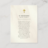 聖ヨハン・コチューロフ 正教 祈りのカード プレイスカード (裏面)