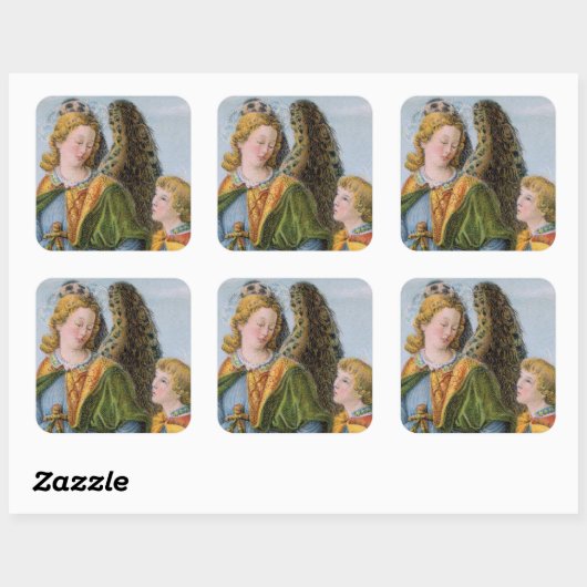 聖ラファエル・ザ・アーチャンゲル&トビアス(詳細; M 017) スクエアシール (シート)