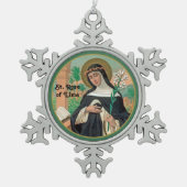 聖リマバラ(詳細、K 48) スノーフレークピューターオーナメント (正面)