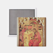 聖ルカ人の頭で動作， c.1400-30 マグネット (正面/裏面)