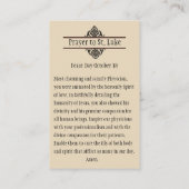 聖ルカ福音主義医師聖カードのパトロン 名刺 (裏面)