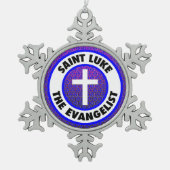 聖ルカ福音主義者 スノーフレークピューターオーナメント (正面)