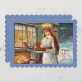 聖ルシアと子供がサフラン・ブレッドを届ける 招待状 (正面/裏面)