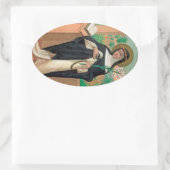 聖ロサ・リマの肖像画(詳細;K48) 楕円形シール (バッグ)