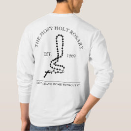 聖ロザリオビーズカトリック十字架Tシャツ Tシャツ
